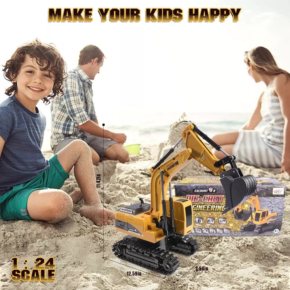 Excavadora de control remoto Cami�n de juguete Excavadora RC con luces
