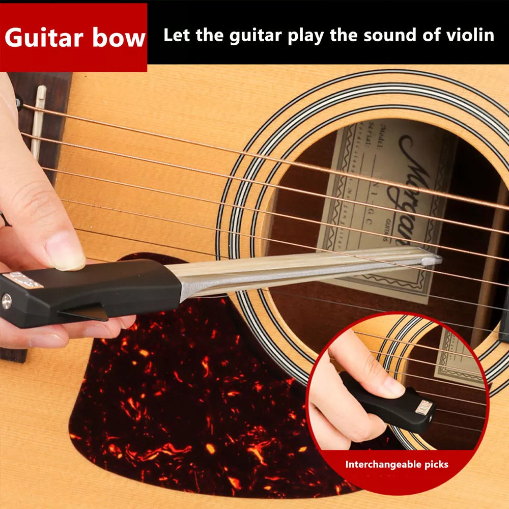 Guitar Bow Picasso Bow Guitar Pick, Dual Purpose Plucked String Tool Guitar Play