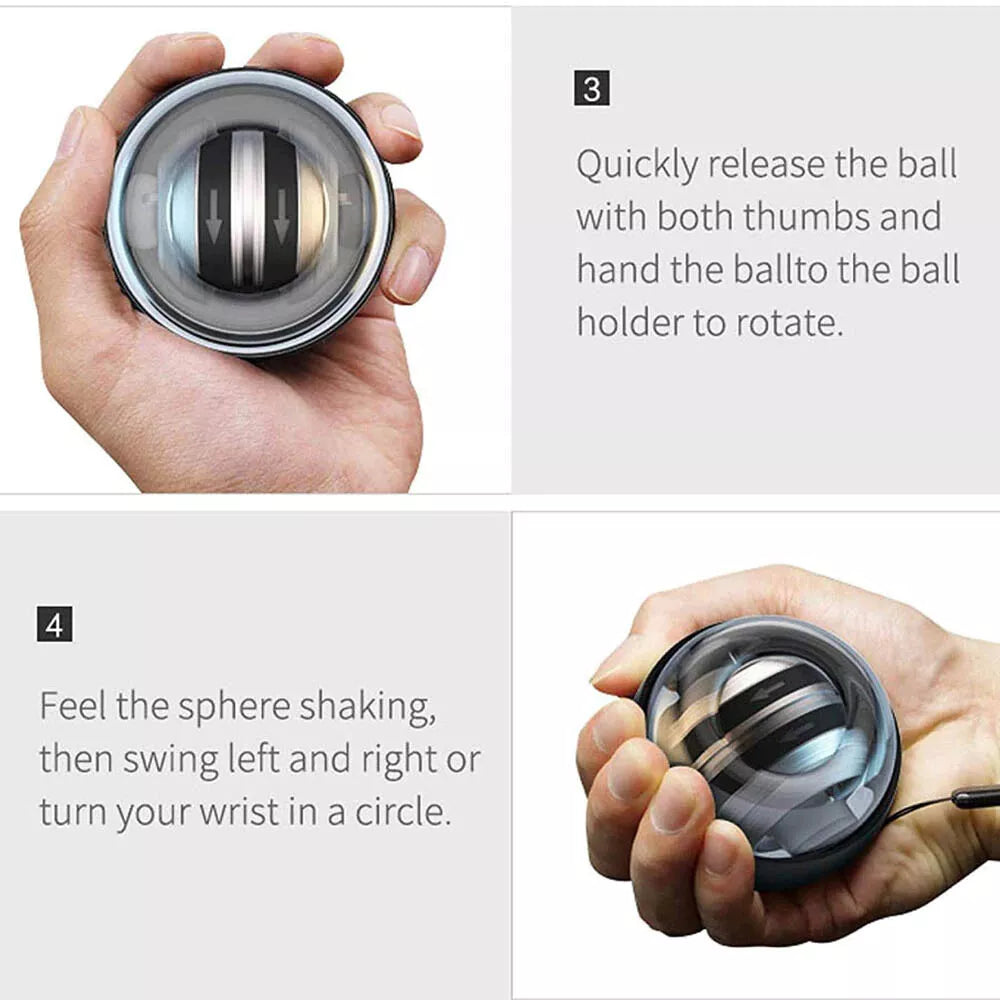Gyro Ball Advanced Auto Gyro Wrist Hand Grip Forearm Rehab Strength Training