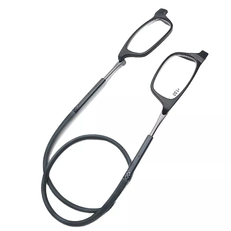 Hanging Folding Magnetic Reading Glasses Front Click Connect Neck Eyeglasses USA q