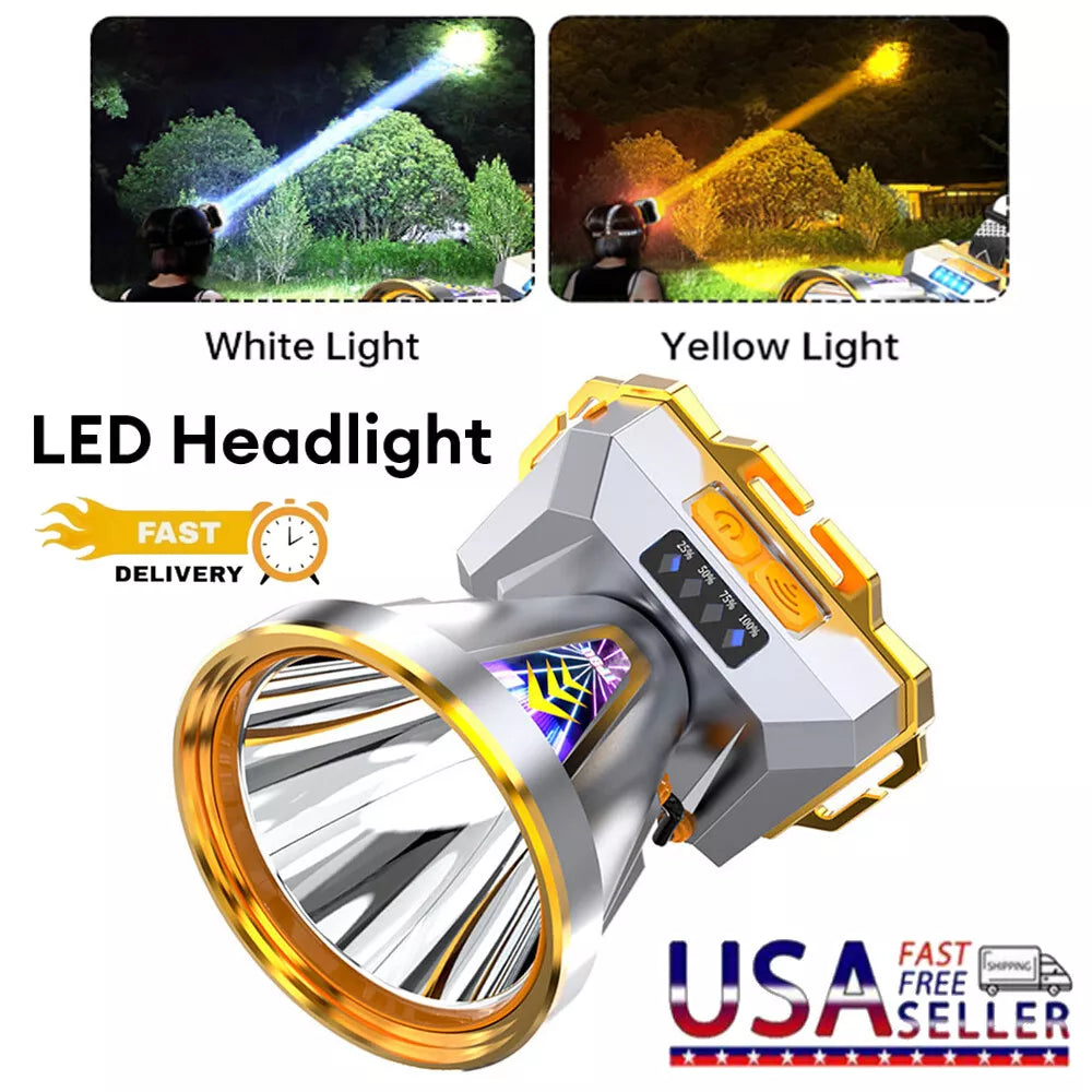 High Power Headlamp Super Bright Rechargeable High Power Lamp Outdoor Headlight