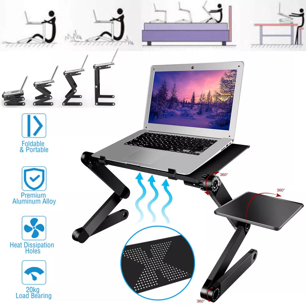 High Quality 360°Adjustable foldable laptop Notebook Desk Table Stand Bed Tray