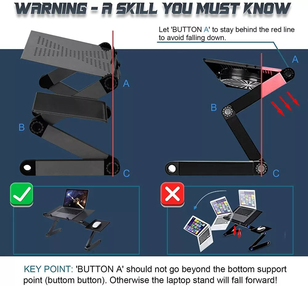High Quality 360°Adjustable foldable laptop Notebook Desk Table Stand Bed Tray