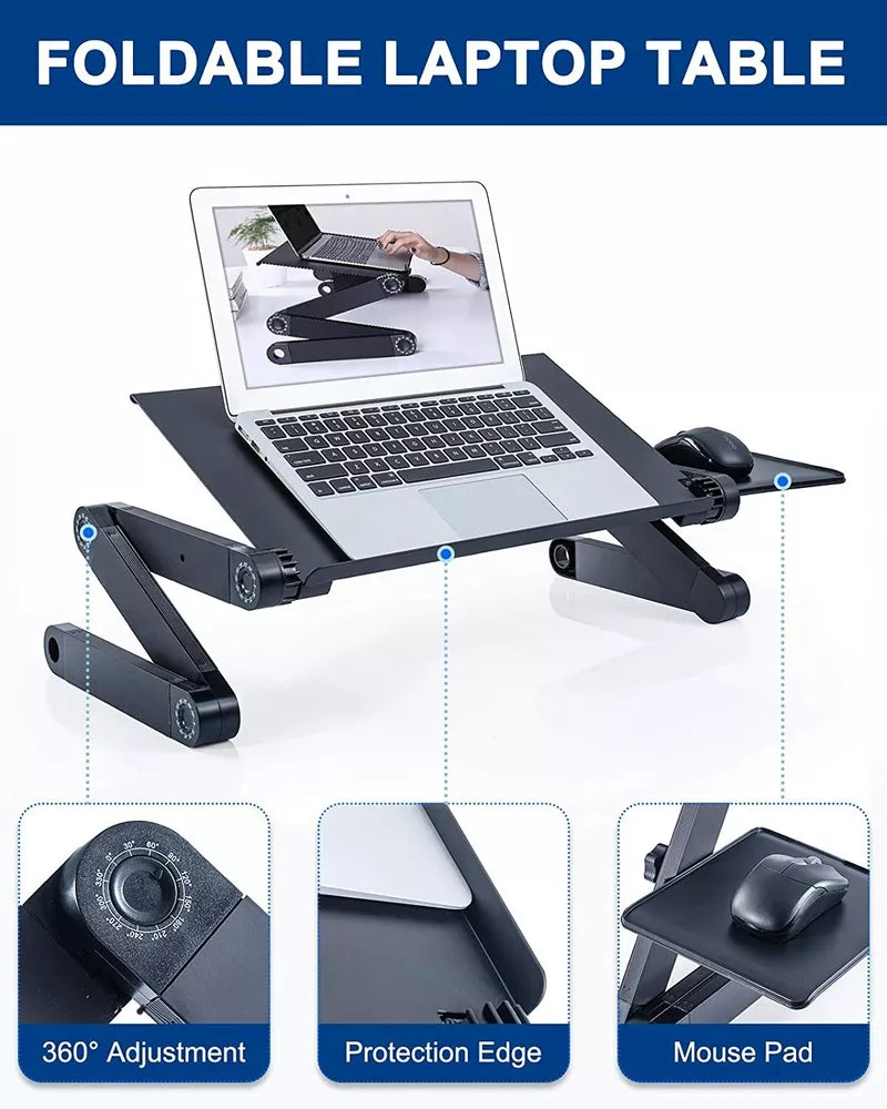 High Quality 360°Adjustable foldable laptop Notebook Desk Table Stand Bed Tray