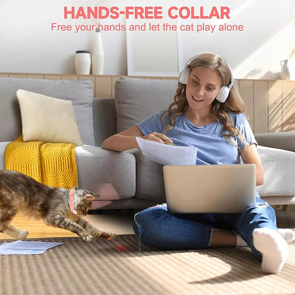 KXK Automatic Cat Laser Toys - Wearable Interactive Cat Toys for Indoor