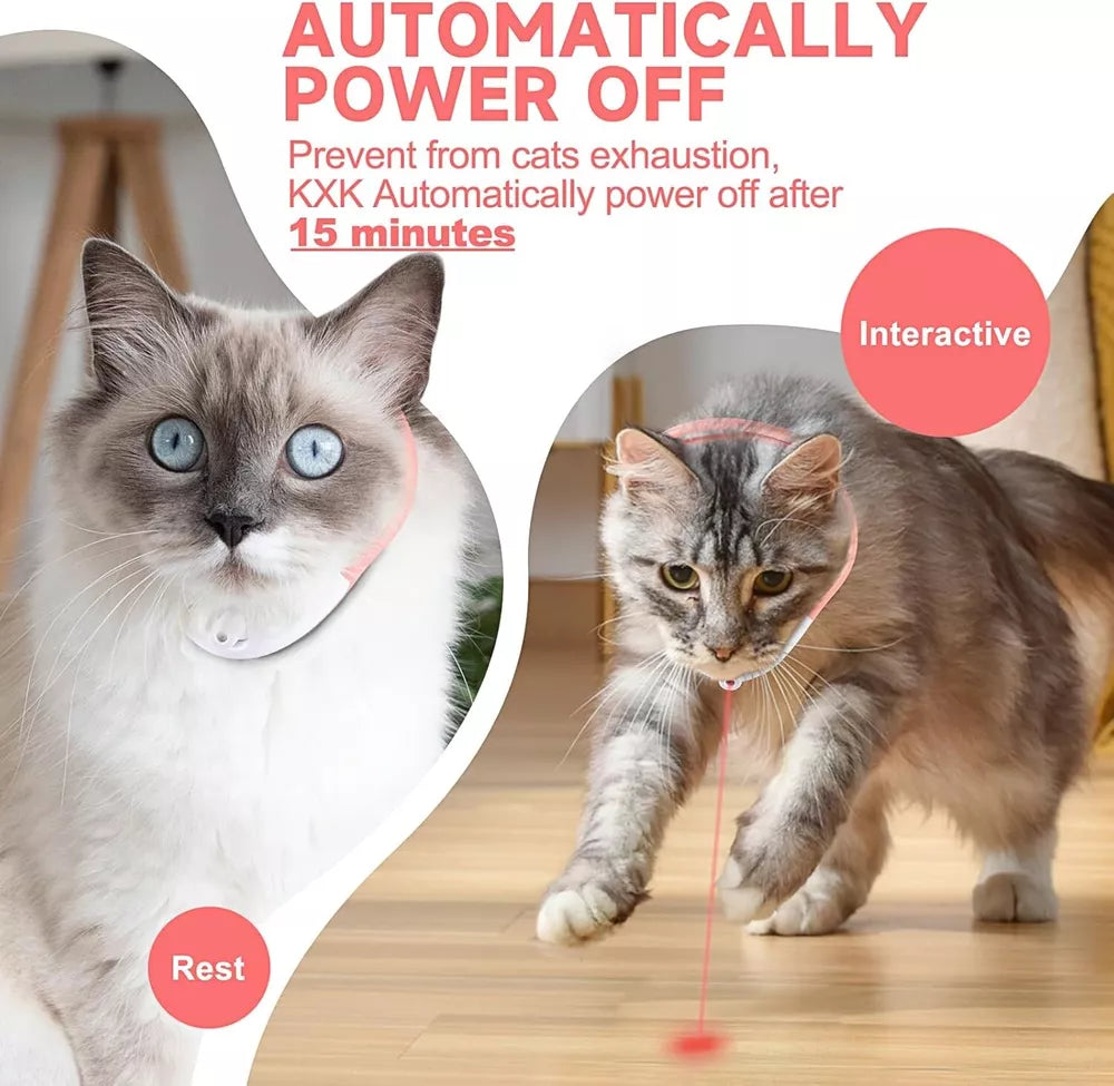 KXK Automatic Cat Laser Toys - Wearable Interactive Cat Toys for Indoor