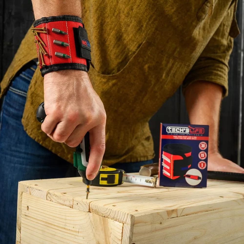 Magnetic Wristband Tool for Holding Screws, Nails, Drill Bits, Gifts for Men