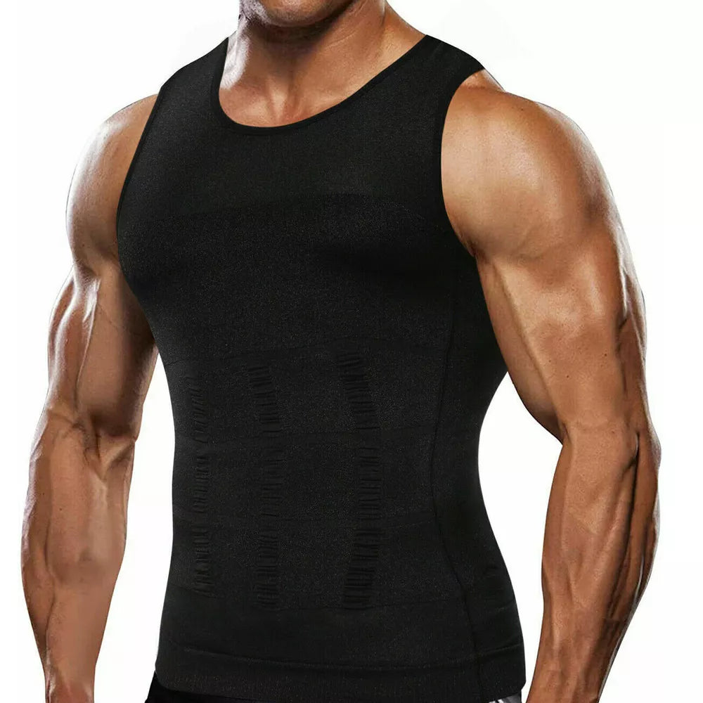 Men Compression Shirt Sleeveless Body Shaper Base Layer Slimming Tank Tops Vests