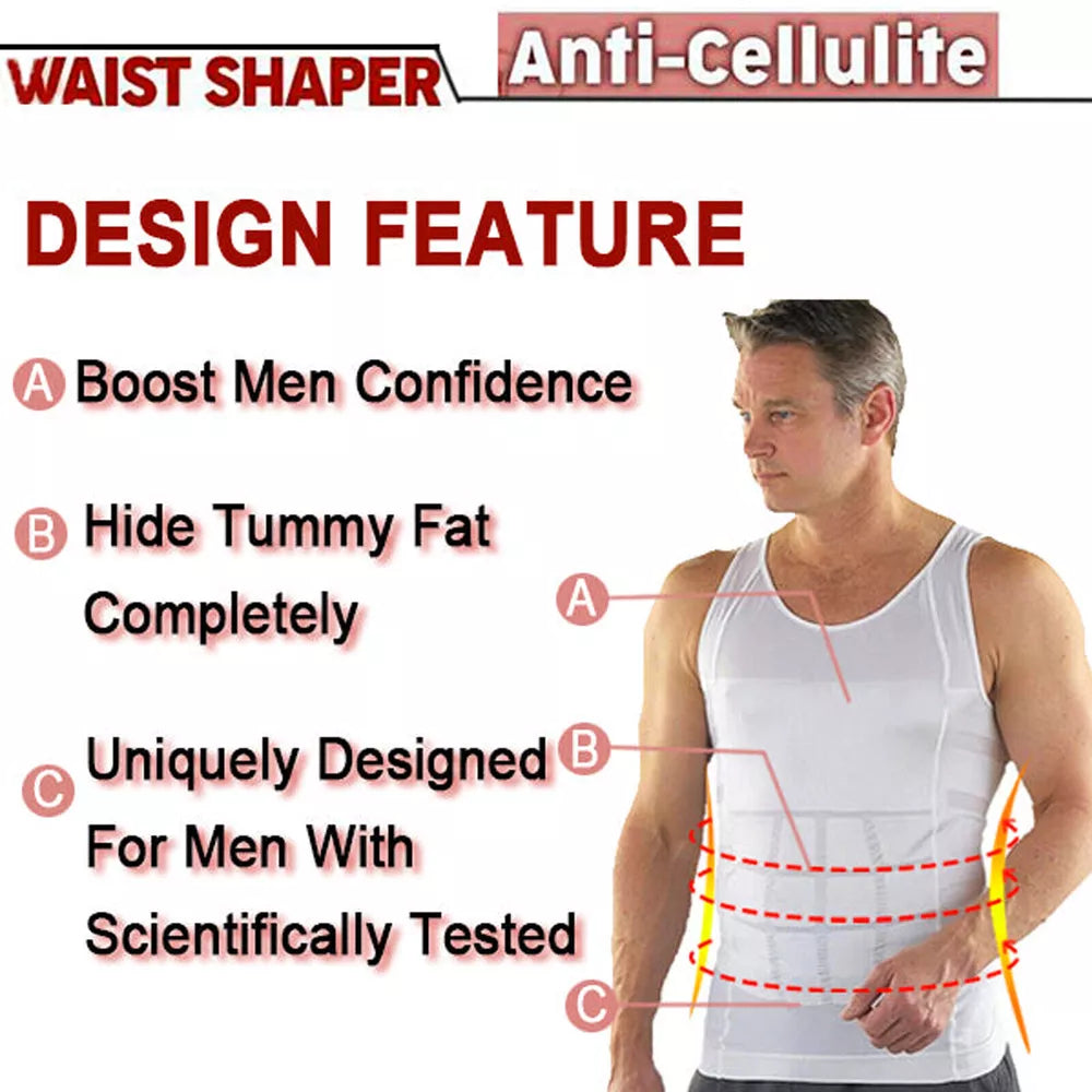 Men Compression Shirt Sleeveless Body Shaper Base Layer Slimming Tank Tops Vests