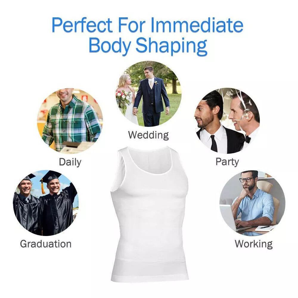 Men Compression Shirt Sleeveless Body Shaper Base Layer Slimming Tank Tops Vests