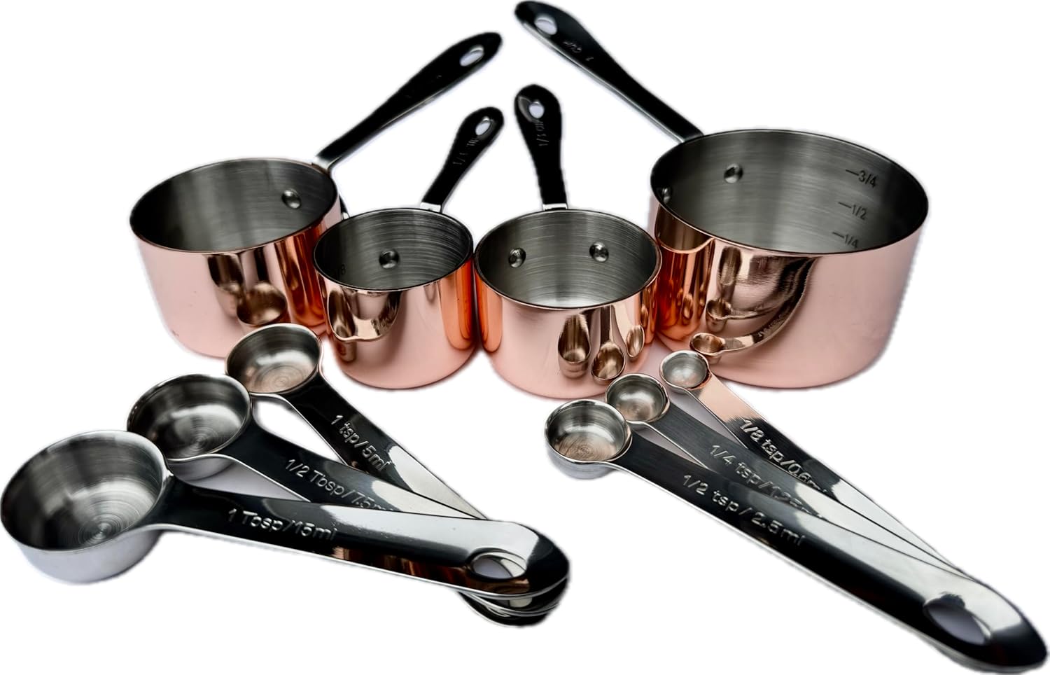 MIU 10-piece Stainless Steel Measuring Cups & Spoons COPPER Plated out