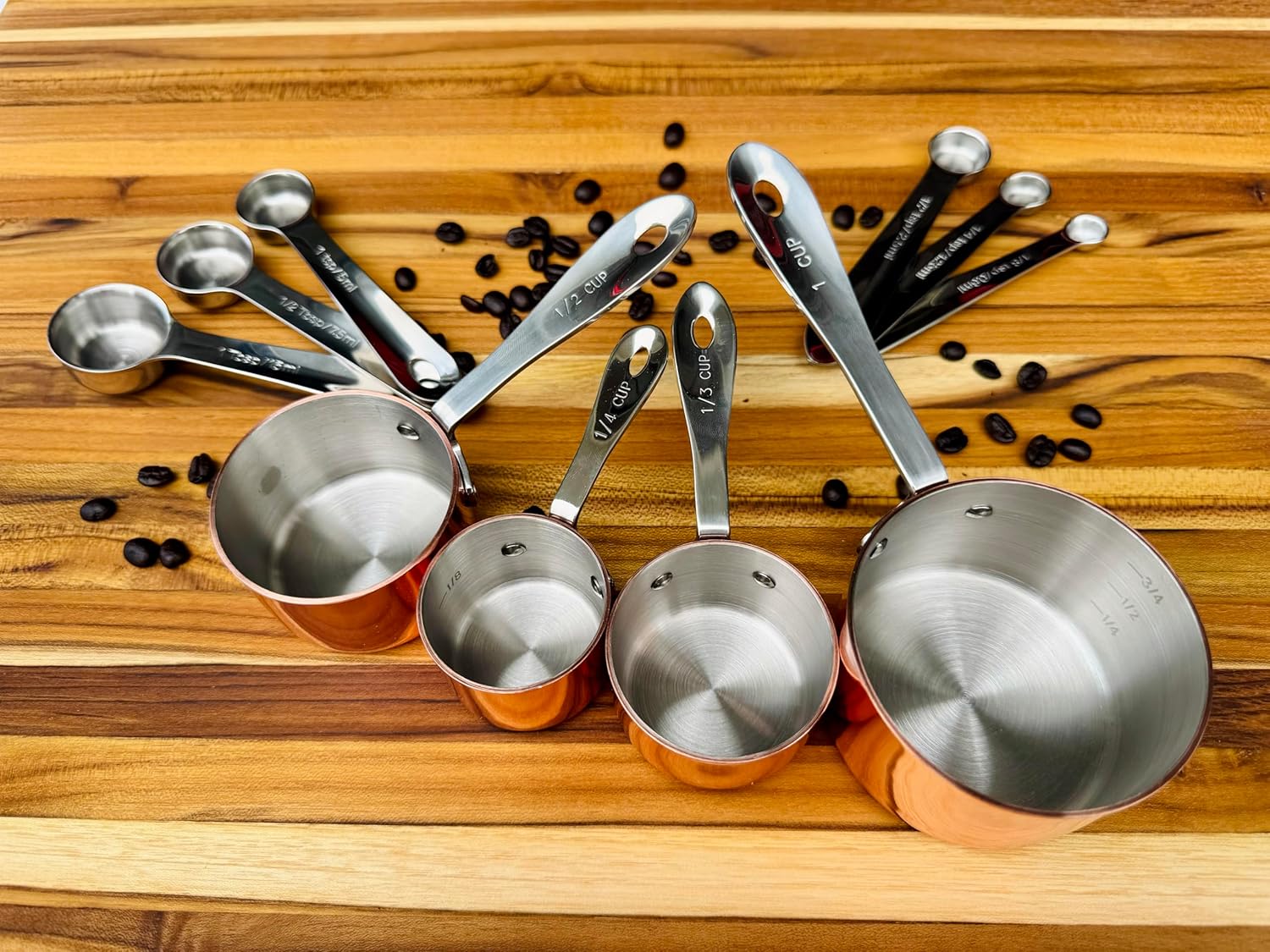 MIU 10-piece Stainless Steel Measuring Cups & Spoons COPPER Plated out