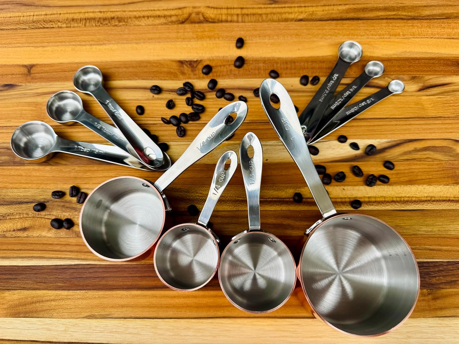 MIU 10-piece Stainless Steel Measuring Cups & Spoons COPPER Plated out
