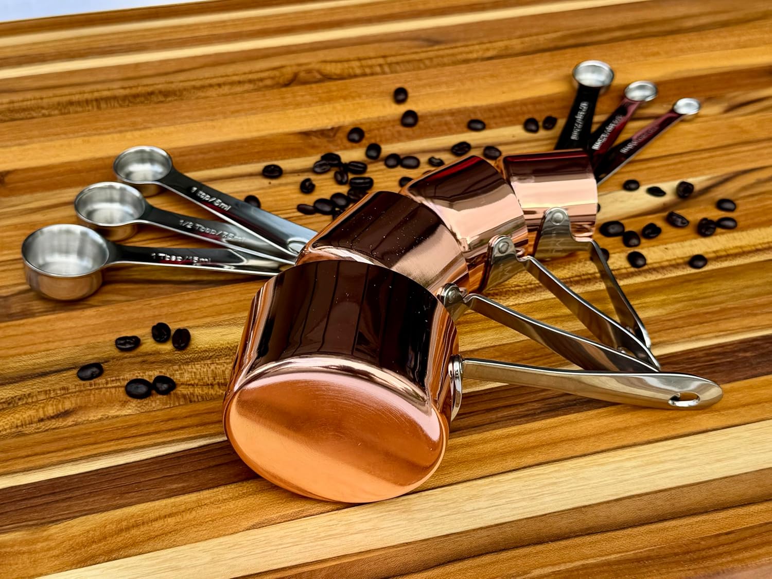 MIU 10-piece Stainless Steel Measuring Cups & Spoons COPPER Plated out