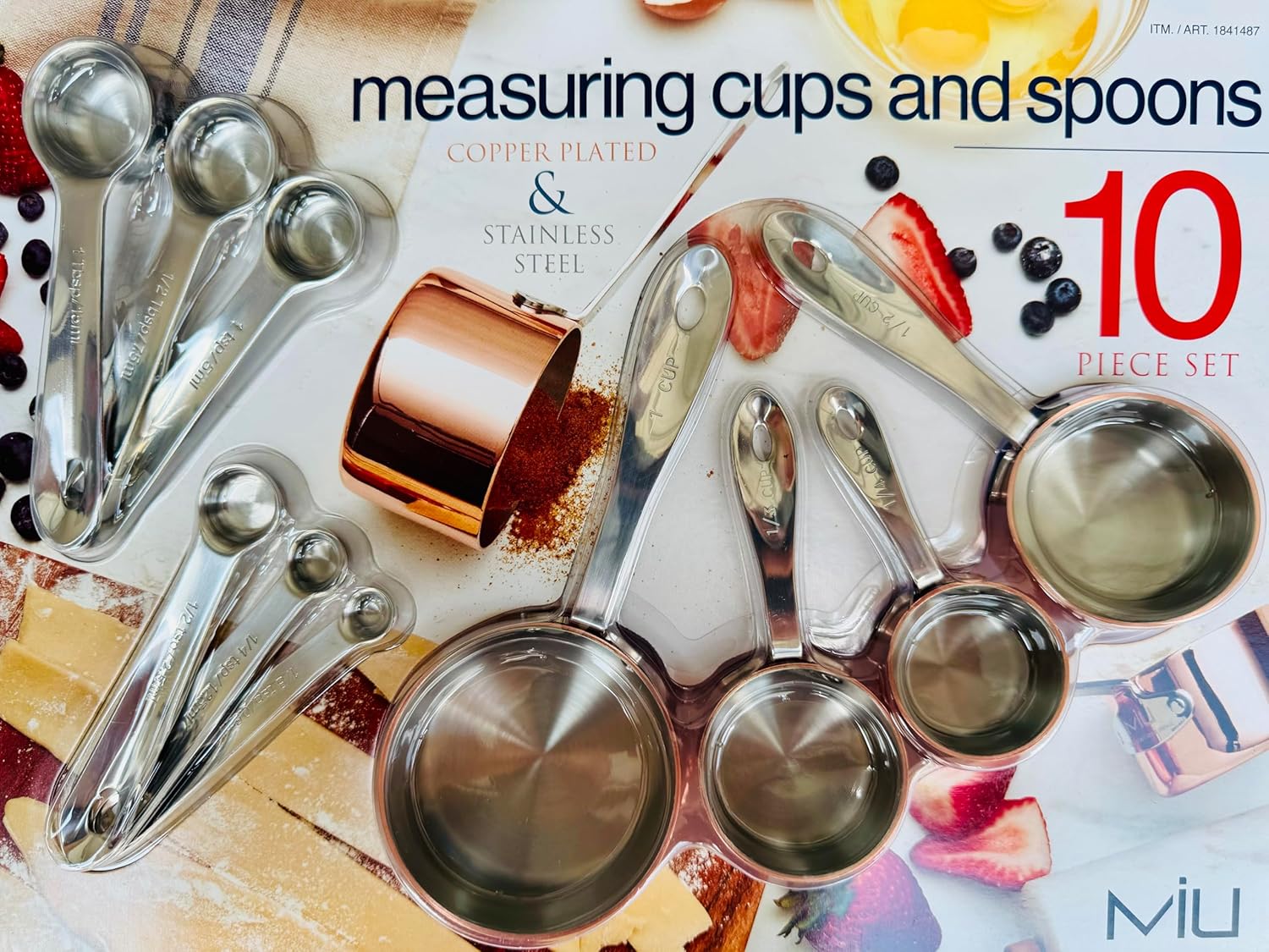 MIU 10-piece Stainless Steel Measuring Cups & Spoons COPPER Plated out
