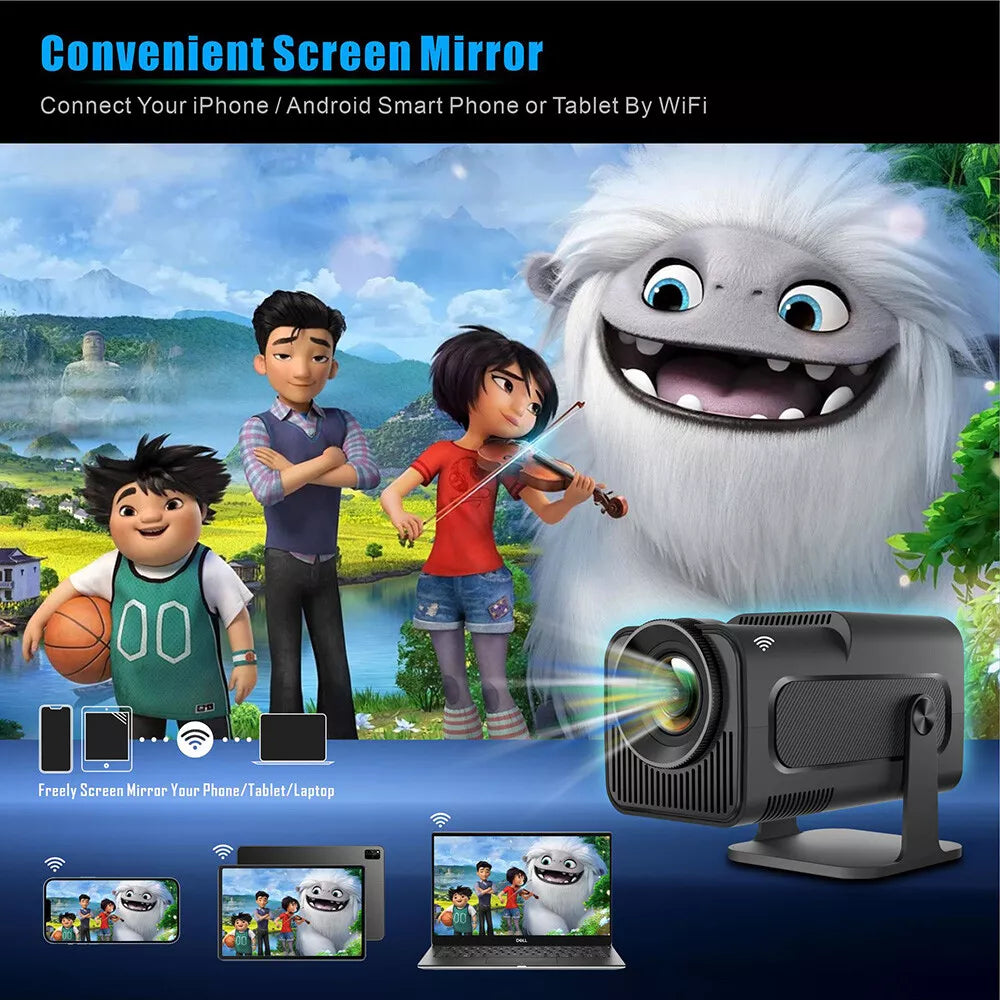 Mini Projector 10000 Lumen LED 4K 1080P WiFi Bluetooth UHD Portable Home Theater