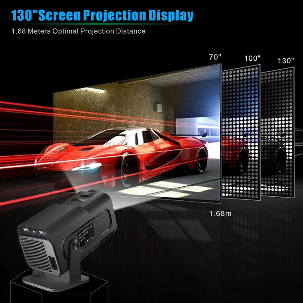 Mini Projector 10000 Lumen LED 4K 1080P WiFi Bluetooth UHD Portable Home Theater