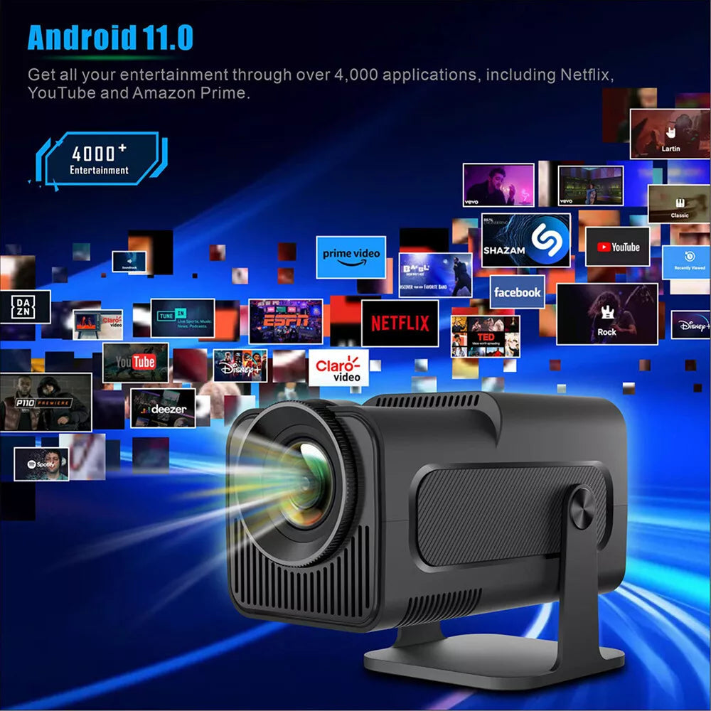 Mini Projector 10000 Lumen LED 4K 1080P WiFi Bluetooth UHD Portable Home Theater