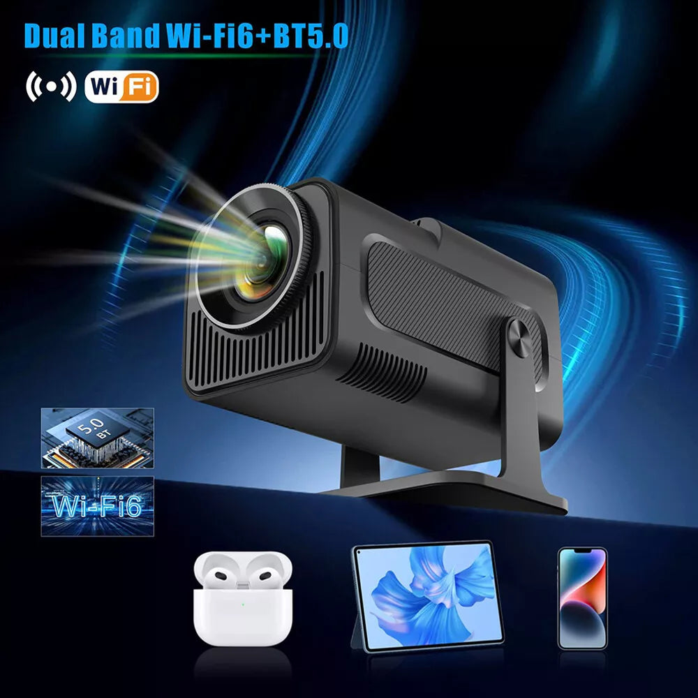 Mini Projector 10000 Lumen LED 4K 1080P WiFi Bluetooth UHD Portable Home Theater