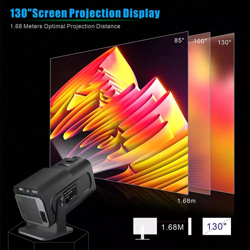 Mini Projector 10000 Lumen LED 4K 1080P WiFi Bluetooth UHD Portable Home Theater