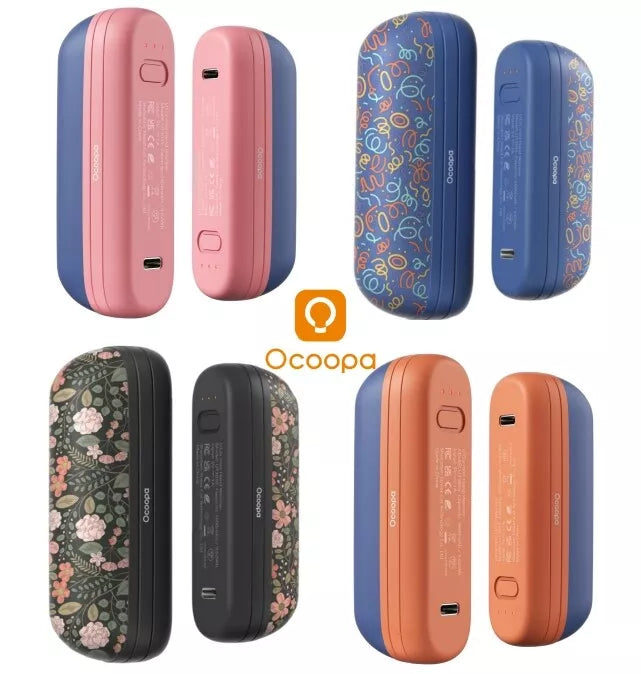 OCOOPA Rechargeable 2PK Magnetic Hand Warmers & 5600mAh Power Bank 12 Hrs Heat
