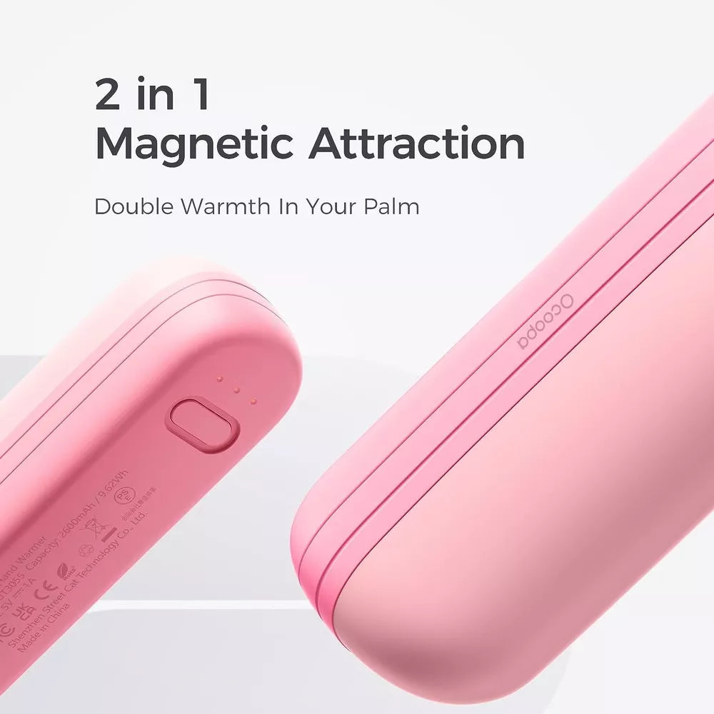 OCOOPA Rechargeable 2PK Magnetic Hand Warmers & 5600mAh Power Bank 12 Hrs Heat
