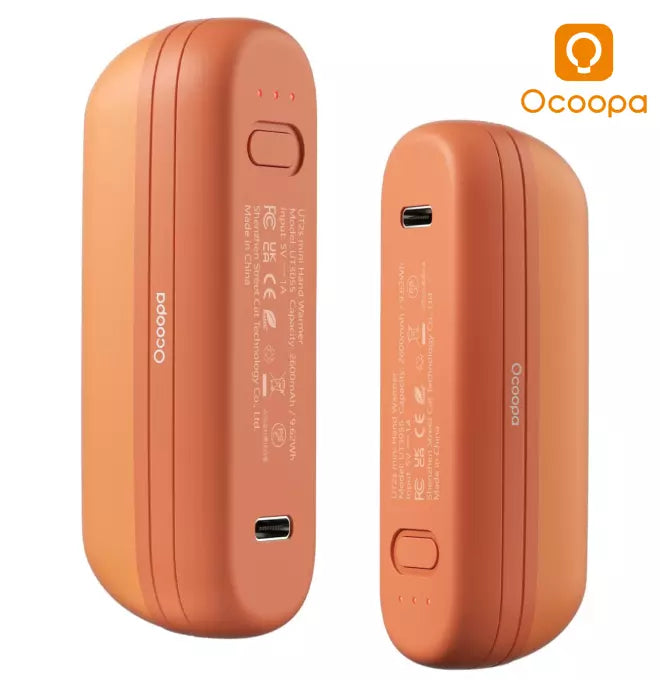 OCOOPA Rechargeable 2PK Magnetic Hand Warmers & 5600mAh Power Bank 12 Hrs Heat