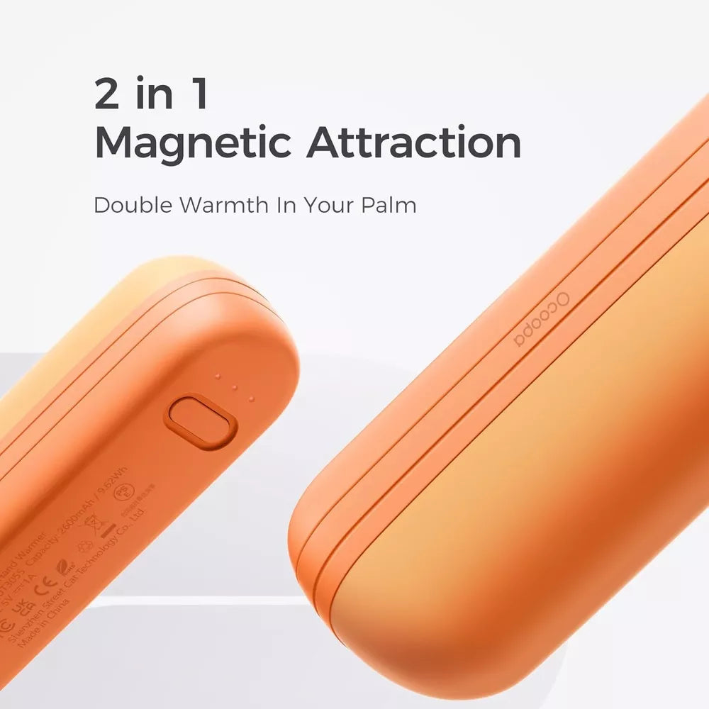 OCOOPA Rechargeable 2PK Magnetic Hand Warmers & 5600mAh Power Bank 12 Hrs Heat