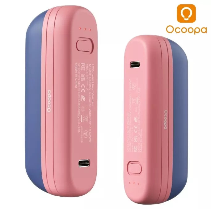 OCOOPA Rechargeable 2PK Magnetic Hand Warmers & 5600mAh Power Bank 12 Hrs Heat