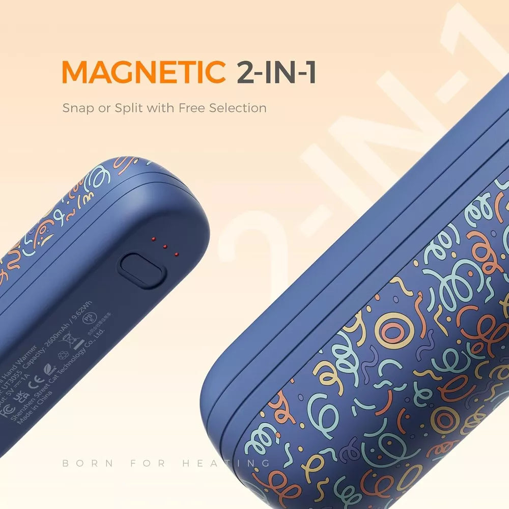 OCOOPA Rechargeable 2PK Magnetic Hand Warmers & 5600mAh Power Bank 12 Hrs Heat