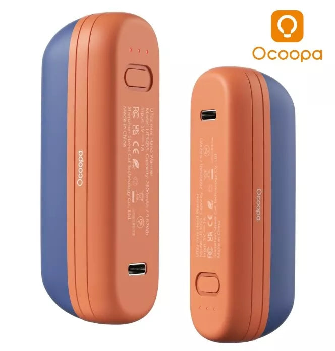 OCOOPA Rechargeable 2PK Magnetic Hand Warmers & 5600mAh Power Bank 12 Hrs Heat