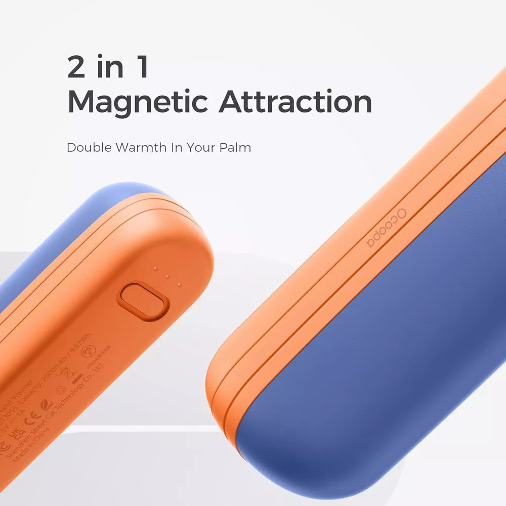 OCOOPA Rechargeable 2PK Magnetic Hand Warmers & 5600mAh Power Bank 12 Hrs Heat
