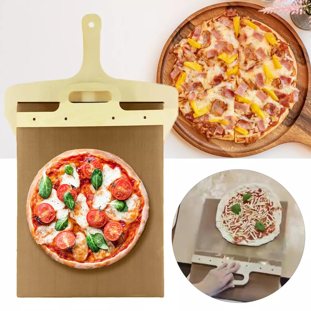 Sliding Pizza Peel Shovel Pala Pizza Scorrevole Wood Non-stick Easy Transfer US
