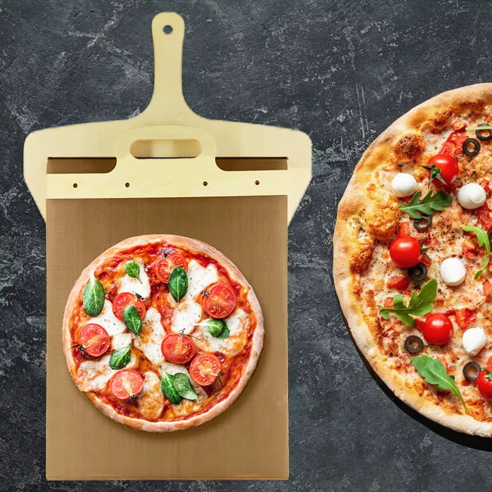 Sliding Pizza Peel Shovel Pala Pizza Scorrevole Wood Non-stick Easy Transfer US