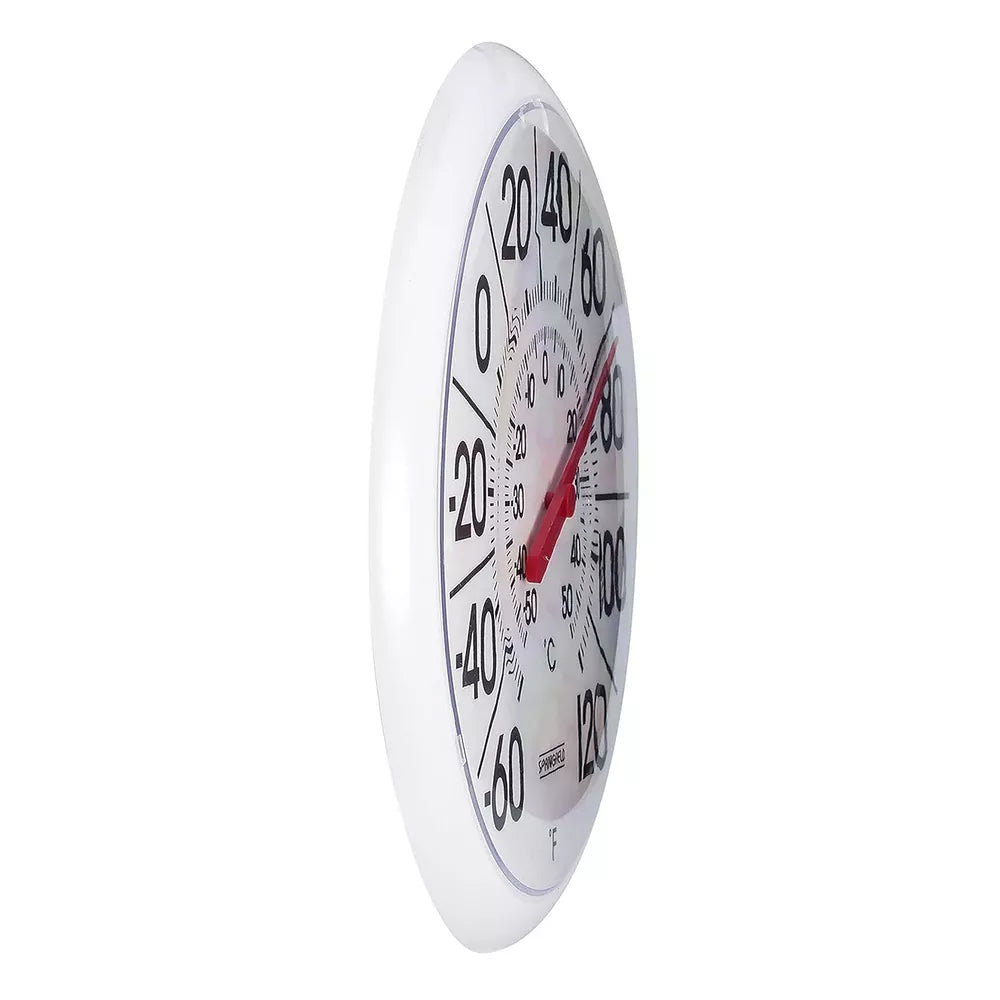 Springfield Indoor Outdoor Big and Bold Thermometer with Mounting White