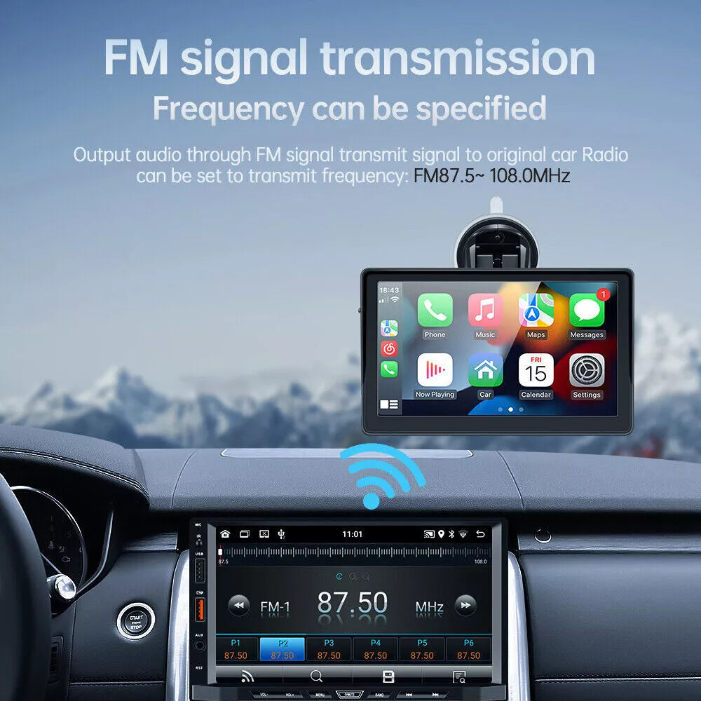Universal 7" Touch Screen Car Radio Apple CarPlay Android Auto Portable Stereo