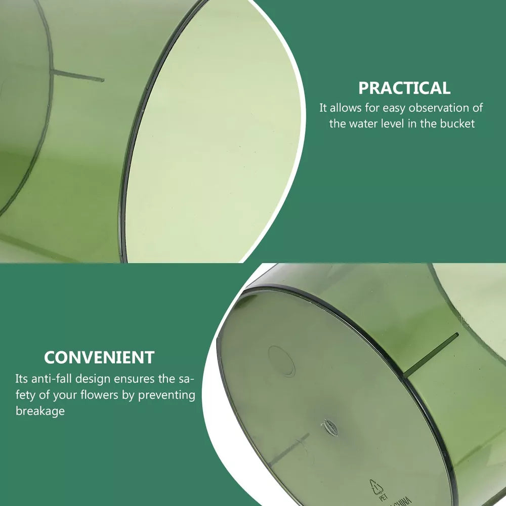 Clear Wastebasket Plastic Flower Bucket Round Garbage Container Trash Bin