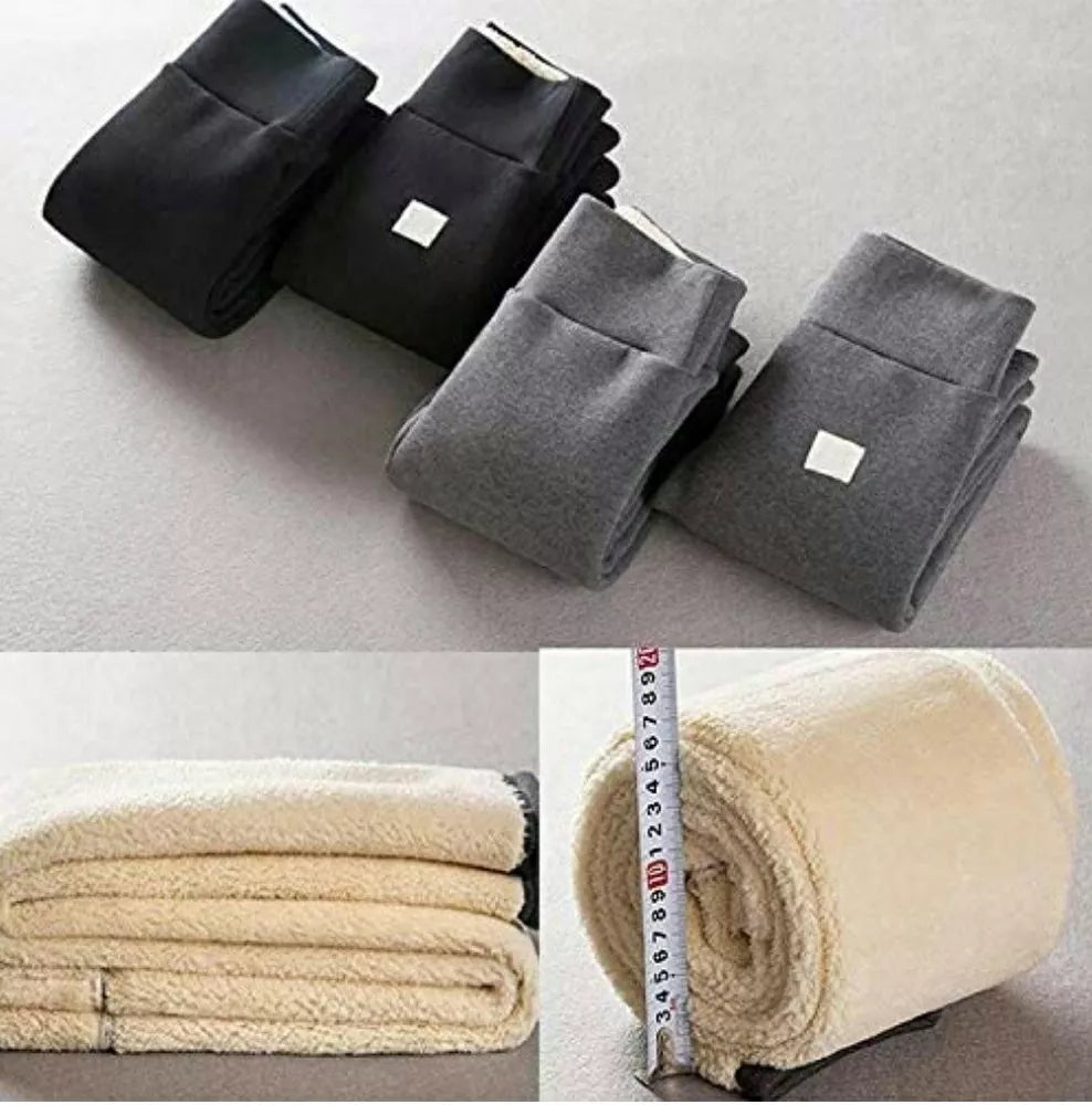 Super Thick Slim Plus Velvet Warm Leggings Women's High Waist Black Winter New
