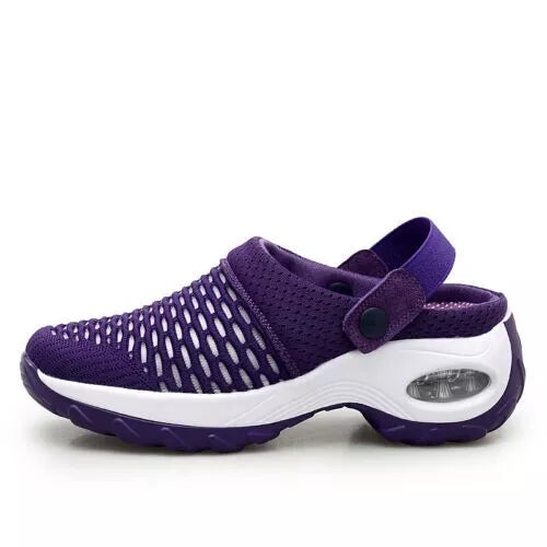 Women's Slippers House Shoes All Seasons Mesh Slip On Air Cushion Garden Shoes