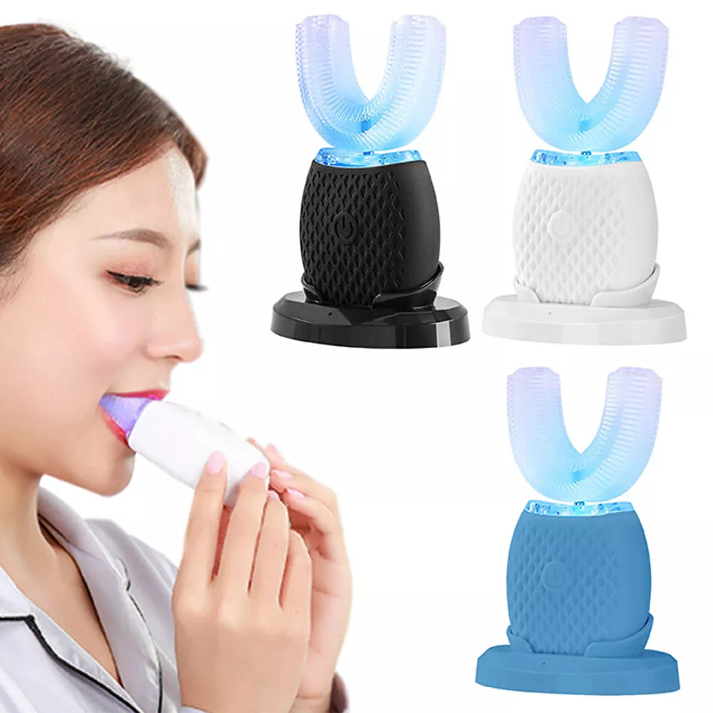Ultrasonic Electric Toothbrush Automatic U Shaped 360° Cleaning Christmas Gifts