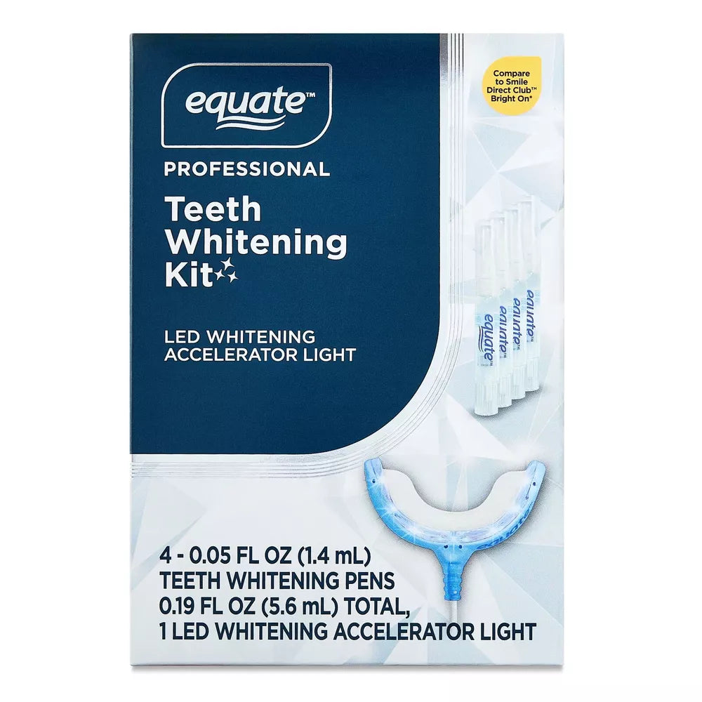 Equate Professional Teeth Whitening Kit, 4 Gel Pens + 1 LED Accelerator Light