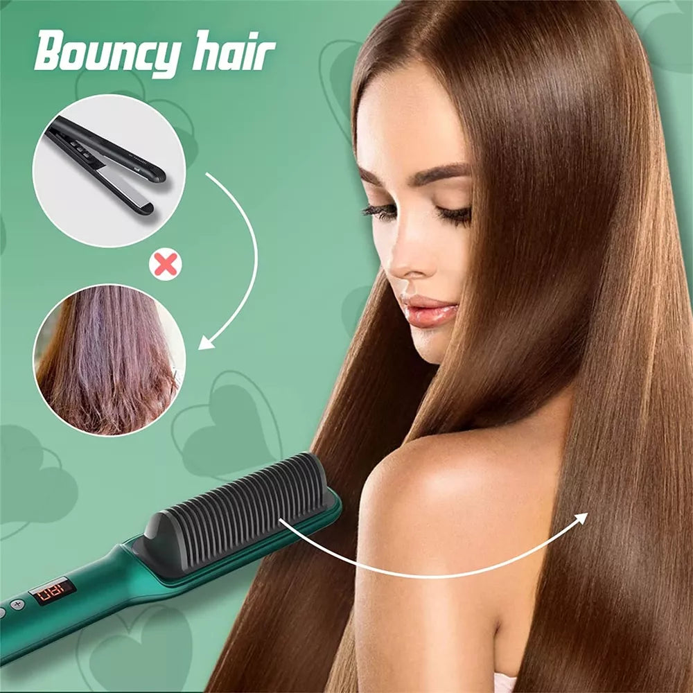 Hair Straightener Comb Matte Black, Hair Straightener Brush Straightening Comb