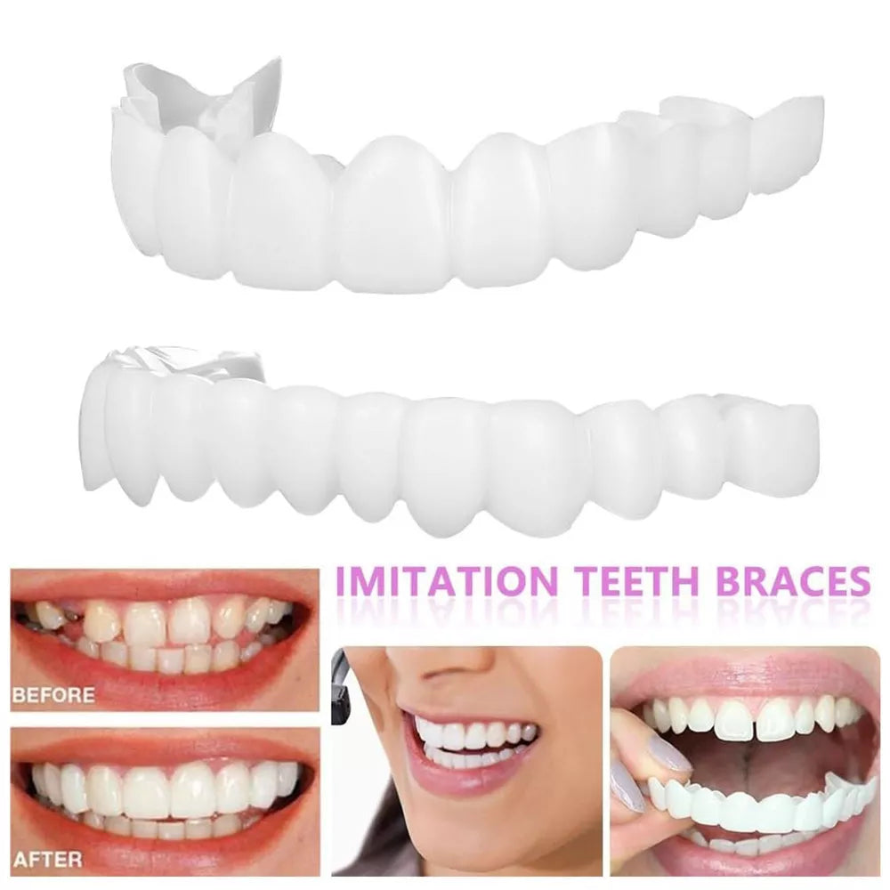1 Pair Snap on Teeth Veneers for Men and Women Cover The Teeth Fake Tooth