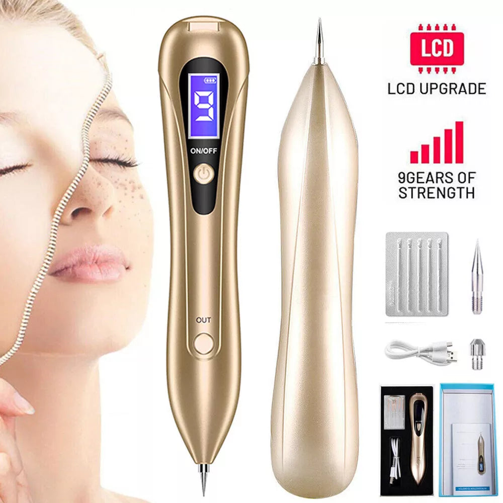 LCD Laser Pen Skin Tag Freckle Wart Mole Remove Pen Dark Spot Tattoo Removal US