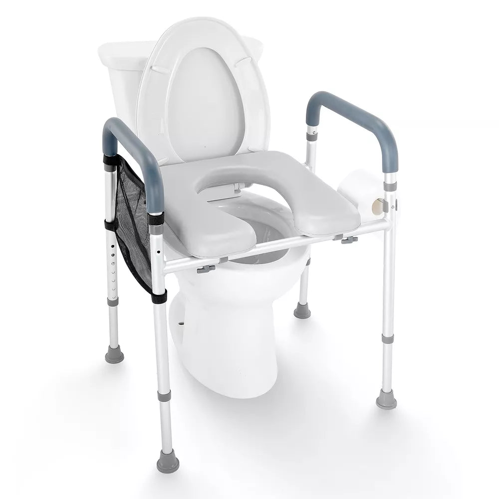 VEVOR Raised Toilet Seat 19.3"-25.2" 350 lbs Universal Toilet Riser for Elderly
