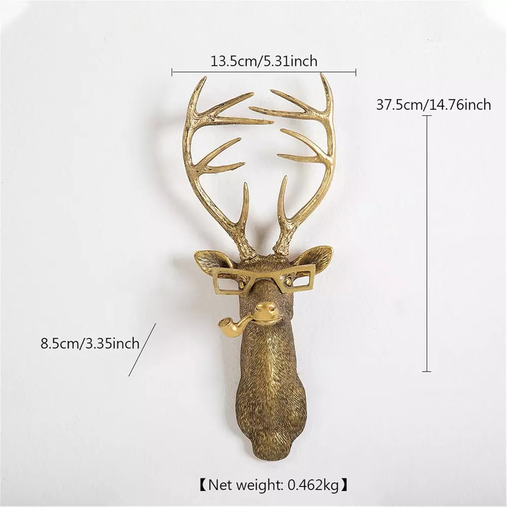 Animal Heads Wall Decor, Faux Deer Head Mount, Animal Sculptures Wall Decor, Res