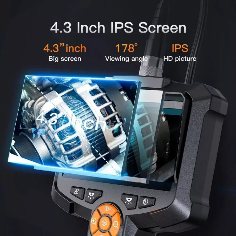 Endoscope Inspection Camera 4.3 Inch Screen Industrial Waterproof 33Ft Snake