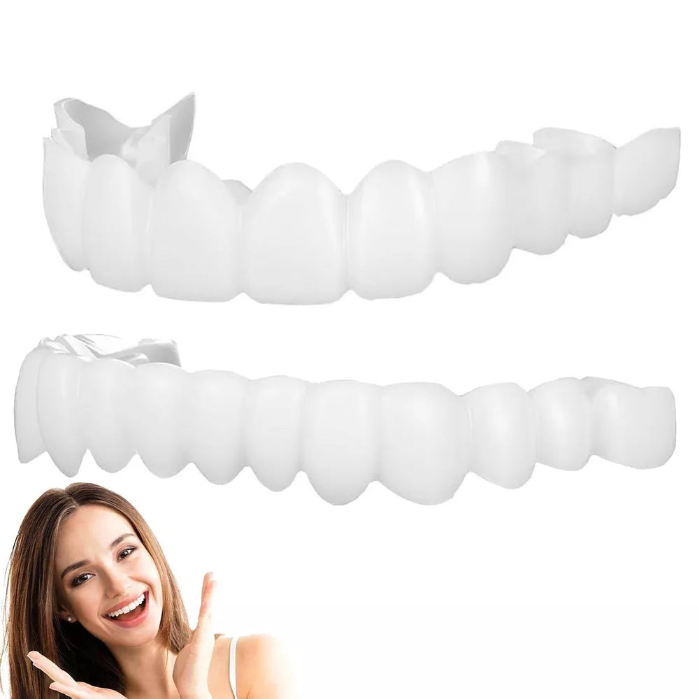 1 Pair Snap on Teeth Veneers for Men and Women Cover The Teeth Fake Tooth