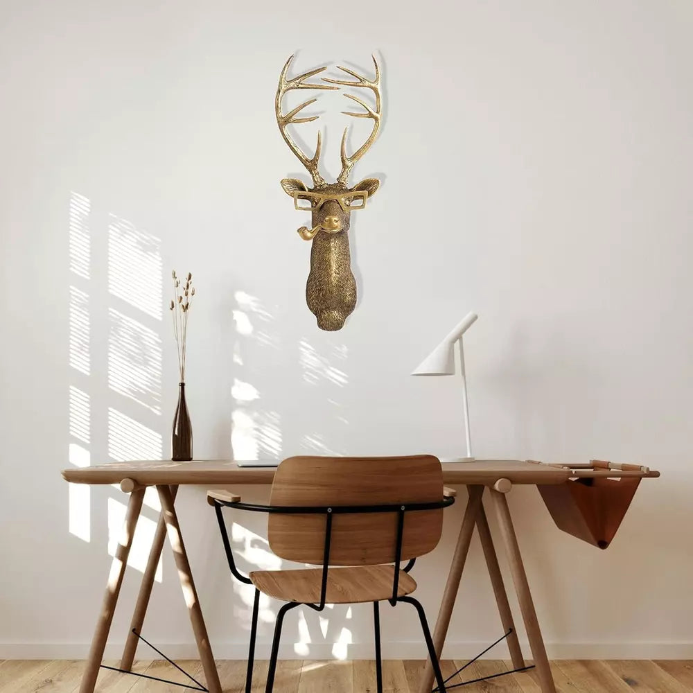 Animal Heads Wall Decor, Faux Deer Head Mount, Animal Sculptures Wall Decor, Res