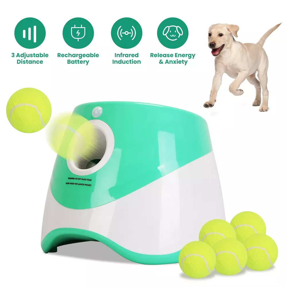 Dog Ball Launcher Automatic Pet Play Toys Ball Thrower Fetch Machine Dogs Toys